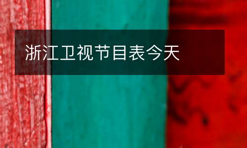 浙江衛視節目表今天