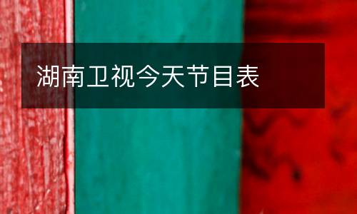 湖南衛視今天節目表